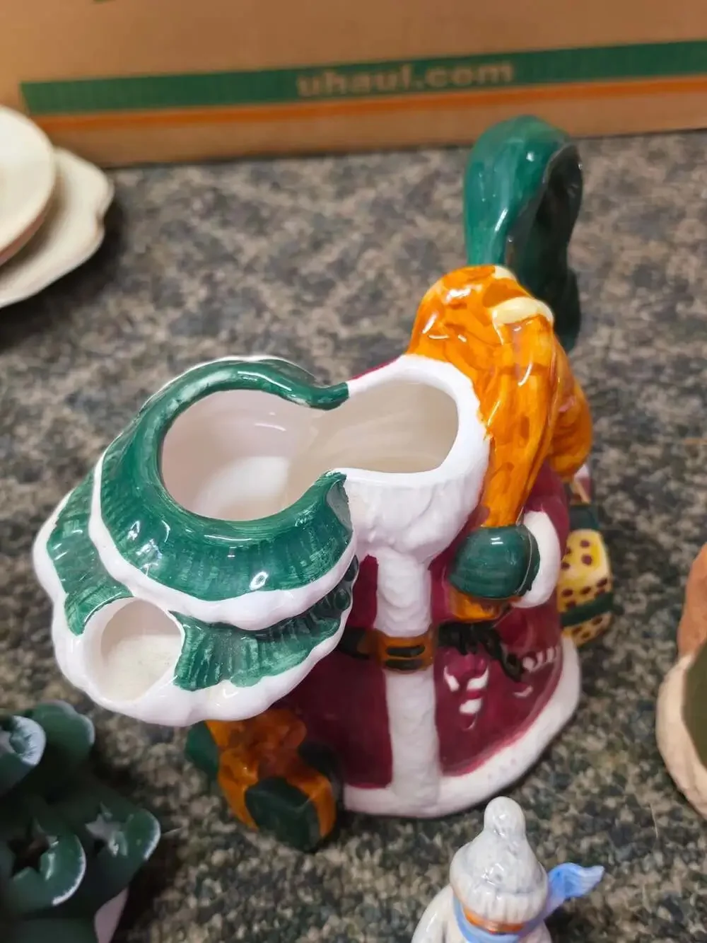 Vintage Ceramic Santa Claus Christmas Tree Teapot